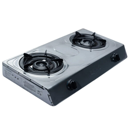 Cadac 2-Plate Stainless Steel Gas Stove – With Hose and Regulator