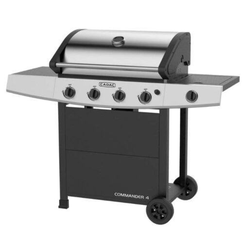 Born Free Commander 4-Burner Gas Braai – Side Burner – Stainless Steel